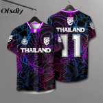 Tai FOOTBALL SOCCER RAHVUSMEESKONNA S&Auml;RK KODU F&Auml;NN Prindiga V-kaelus Unisex Mehed Naised Kiiresti Kuivav L&uuml;hikeste Varrukatega Vorm Elevandilogo Sport M blue