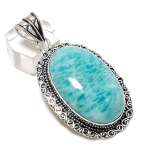 Natural Amazonite Gemstone 925 Sterling Silver Jewelry Pendant 2.36 t1e14