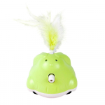 Elektrilised jooksva kassi m&auml;nguasjad Interaktiivne automaatne taaslaetav kassipoja sulgede m&auml;nguasi siseruumides tagaajamist m&auml;ngivatele kassidele 8.5x10x7.5cm roheline