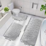 Reljeefse kivimustriga libisemiskindel vannitoamatt Two-Piece Set: 40*60, 50*80