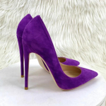 T&auml;hesti Uus Suede Naiste Kingad K&otilde;rge Kontsaga Br&auml;nd Moepumbad Seksikad Terava Ninaga 8cm 10cm 12cm Mugavad Pulmad Lilla Naiste Kingad 35