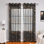 1 Paneel Pimendav Kogu hooaja Kuldne Fooliumprint Pestav Varras Tasku Toa sisustus Marmormustriga eesriided Aknakardinad 100cm*130cm