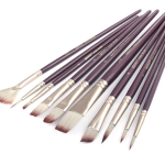 10 tk Kunstniku Pintslite Komplekt, Maalipintslite Komplekt Vapustav L&otilde;uendile, Akvarellile ja Kangale, Akr&uuml;&uuml;lmaal Lastele, T&auml;iskasvanutele pruun