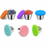 Salatikastmetopsid Kastmemahuti Korduvkasutatavad lekkekindlad 304 roostevabast terasest maitseainekonteinerid koos 70ml 6 colors