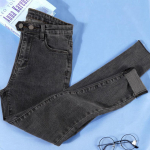 Naiste k&otilde;rge v&ouml;&ouml;kohaga topeltn&ouml;&ouml;biga skinny teksad - Korea stiil, slim fit, s&uuml;gis 2021 kollektsioon 27