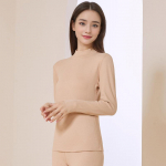 2024 Paaride Saksa Samet Kahepoolselt Harjatud K&otilde;rge Kraega Termopesu Komplekt Women's Khaki