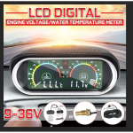 2 in 1 DC9-36V LCD auto digitaalne horisontaalne n&auml;idik Veetemperatuuri n&auml;idik M&otilde;&otilde;tur Voltmeeter pingem&otilde;&otilde;turid temperatuurianduriga