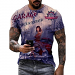 Meeste graafilise multika auto l&uuml;hikese varrukaga T-s&auml;rk 3D-tr&uuml;kiga &uuml;mara kaelusega s&auml;rk moodne p&otilde;hiline klassikaline t&auml;navakaubanduslik igap&auml;evane suveriietus S