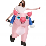 Inflatable Ride on Pig Costume with Blower Versatile for Carnival Blow up Outfit