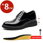 6/8cm Klassikalised Meeste Derby Kingad Platvormi K&otilde;rguse Suurendus Peokingad Ametlikud &Auml;ri Liftikingad Briti Pulma&uuml;likonna Kingad 41 black