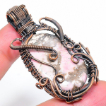 Rhodochrosite Handmade Copper Wire Wrap Jewelry Pendant 2.29 b5o48