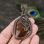 Plume Agate Handmade Copper Wire Wrap Jewelry Pendant 2.84 s5g56