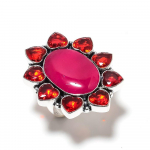 Ruby(Simulated) Garnet Gemstone 925 Sterling Silver Jewelry Ring Size 8 w2p26