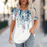 Naiste T-s&auml;rgid, plisseeritud &uuml;markaelus, kleit, vabaaja pluusid, tr&uuml;kiga l&uuml;hikeste varrukatega suvised topid. L must