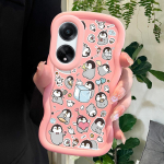 V&auml;rvitud muster Big Wave Edge pehme silikoon materjal Macaron telefoni &uuml;mbris p&otilde;rutuskindel kaitsev kummist &uuml;mbris OPPO Reno Realme jaoks OPPO A5 2020 roosa