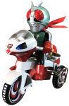 Art Storm EX Kolmerattaline jalgratas Kamen Rider New No. 2 B-t&uuml;&uuml;pi &uuml;leskeeratavat kolmerattalist figuuri black