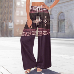 Naiste tr&uuml;kimustriga laia s&auml;&auml;rega p&uuml;ksid taskutega, k&otilde;rge v&ouml;&ouml;kohaga, n&ouml;&ouml;riga, lahtised vabaaja p&uuml;ksid L