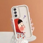 Pehme silikoonist ruudukujulise redeliga printimismustriga telefoni korpus T&auml;iskaanega kaamera p&otilde;rutuskindel kaitse kummist &uuml;mbris Samsungile Samsung M11 must