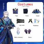 Ysir Genshin Impact Neuvillette Cosi kost&uuml;&uuml;m Fengdan Water Dragon King Cosplay Anime kost&uuml;&uuml;m S