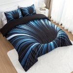 3 tk Tekikatte komplekt sinine ja must 3D Voodipesu Kate, Meeste Naiste T&auml;iskasvanute Magamistoa Kaunistus Mugav ja pehme kangas ilma padjap&uuml;&uuml;rideta EUsingle135x200cm