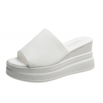 Punased valged sussid kiilukontsad Naiste sandaalid platvorm kiilud kingad Naiste suvesandaalid rannasandaalid k&otilde;rge platvormiga sussid 39