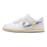 Nike Dunk Low PS V&auml;rvilise Paela Swooshiga Laste Tennised Valge Mitmev&auml;rviline Dark-Pony FN4862-100 28