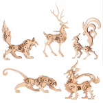 HAMILO Puidust 3D Pusle Loomade K&auml;sit&ouml;&ouml; M&auml;nguasi Puidust Pusle Komplekt 5 tk