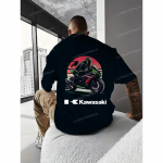 Kawasaki logo 2025 uus T-s&auml;rk meeste mootorratta t&auml;navariided seiklus &uuml;limad spordialad meeste pealisr&otilde;ivas k&otilde;rge kvaliteediga 2XL