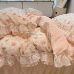 Puuvillane voodipesu neljaosaline komplekt Pitsiline tekikott Voodilina Padjap&uuml;&uuml;r 1.2m bed
