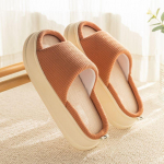 Lihtsad linased sussid meestele ja naistele siseruumides, paksendatud pehme tallaga latekssussid, libisemisvastased sussid 40-41 oranž