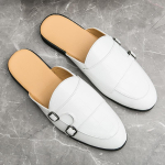 Meeste Roheline Valge Poolikud Sussid S&otilde;idu Monk Strap Kingad Meeste Vabaaja Muulad Mokassiinid Hingavad Loaferid Zapatos Hombre 46 beige