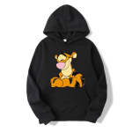 Uus Disney Tiggeri Multikas Anime Naiste Pullover Kevad S&uuml;gis 2024 Uus Meeste &Uuml;lesuuruses Kapuutsikaga Vabaaja Paaride Dressipluus Riided Topid M black