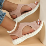 Naiste Sandaalid Suvised Elastse V&otilde;rkkangast Kingad Hingavad L&otilde;uendist Sandaalid Avatud Varba Kiiluga Sandaalid Naistele Vabaaja Spordi Ranna Sandaalid 36 roosa