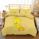 3D Prinditud Tweetys Linnu Voodipesu Komplekt Tekikott Voodikomplekt Tekikate Padjap&uuml;&uuml;r Tekk Kuninga Suurus Kuninganna Suurus Poiste T&auml;iskasvanute Voodipesu Komplekt 70x133cm 2pcs