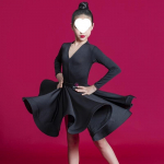 Saalitants Ladina tantsukost&uuml;&uuml;m Kleit V&otilde;istlus T&uuml;drukute Seelikud Treeningriided Riided Tantsukost&uuml;&uuml;m Tango Samba Cha Cha Kaheosaline 170 must