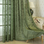 2 paneeli boheemlaslik prantsuse taimejacquard pooll&auml;bipaistvad kardinad, &ouml;&ouml;silmadega &uuml;laosa, kaasaegne tekstuuriga kangas, valgust filtreeriv, kodukaunistus magamistoa, elutoa jaoks 39in*79in【100cm*200cm】2pc roheline