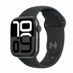 Apple Watch Series 10 GPS 42/46MM Alumiiniumist sihver silikoonist spordirihmaga 42MM must