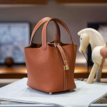 Picotin18 Poolk&auml;epidemega &Uuml;lemise Kihi Veisenahast T&otilde;mblukuga K&auml;ekott Saja Stiiliga Klassikaline Naiste Kott K&auml;ekott 18cm pruun