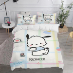 Pochacco Sanrio Tekikate, Multikas, Kutsikas, Anime, Tr&uuml;kitud Tekk, Pol&uuml;ester Voodipesu, &Uuml;heinimese Suurus, Laste Kingitus 135x200cm white