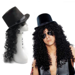 Meeste ja naiste rockikuningas disko hipi parukas karnevalipidu tantsupidu t&auml;ielik kost&uuml;&uuml;m rekvisiidid Wig+Magic Hat must