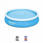 Kit Piscine hors sol autoportante BESTWAY - Fast Set - 366 x 76 cm - Ronde (Livr&eacute;e avec une pompe de filtration) sinine
