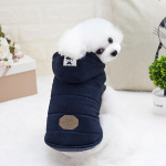 Talvised soojad fliisist koerariided v&auml;ikestele koertele kutsikate jakk Polsterdatud lemmiklooma koerte mantel Chihuahua kapuuts Shih Tzu riietus Yorkies Customes S tumesinine v&auml;rv