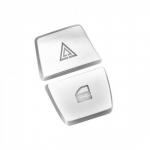 1 set of Car Warning Light Button Cover Trims For BMW 2007-2014 7 Series Silver