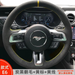 For Ford Mustang 2015- Mustang GT 2015- Hand Stitched Anti slip suede Car Steering Wheel Cover 12