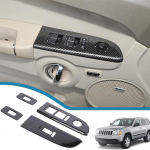 Auto ukseklaasi t&otilde;stenuppude paneeli kate Jeep Grand Cherokee 2006 2007 2008 2009 2010 jaoks Sisekujundusliistude tarvikud Carbon Fiber Grain
