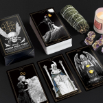 2025 Premium Skull Black Tarot Originaal Rider Waite stiilis Tarotipakett 78 kaarti 12x7CM 400g Komposiitpaber Mitmekeelne PDF-juhend