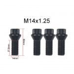 4 tk auto rattapoldid BMW E90 E91 E92 E93 jaoks 3 stiili Auto universaalsed mutrid poldid M12 x 1.5 M14 x 1.5 M14 x 1.25 must M14x1.25(4pcs)
