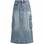 Adidas Originals Sport Lifestyle Sarja Lahtine Mugav Triibuline Denimist Maxi Seelik Naiste seelikud Hele-sinine JM8036 27