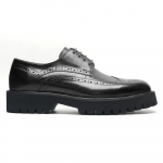 Pehme paks tald Meeste Derby kleitkingad Ehtne nahk Brogue Wingtip Oxfordi stiil Vabaaja &auml;ri k&otilde;rgendusega kingad Moodne mees 38 must