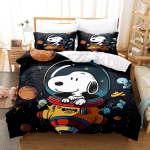 Snoopy Kodu Voodipesu Komplekt Tekikott Tekikotid 3-osaline Komplekt 1 Tekikott Sobib Lastele Ja T&auml;iskasvanutele EU Single(135*200cm)3pcs black